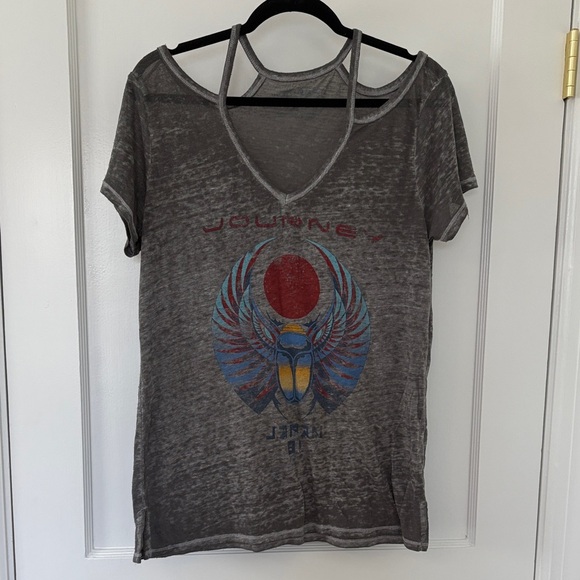 Lucky Brand Tops - Women's Gray Graphic Strappy Tee
